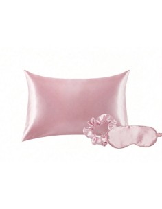 Kit notte in raso, cuscino maschera e fascia